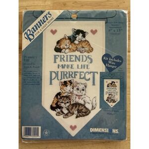 Dimensions Friends Make Life Purrfect Kittens Banner Cross Stitch Kit 72505